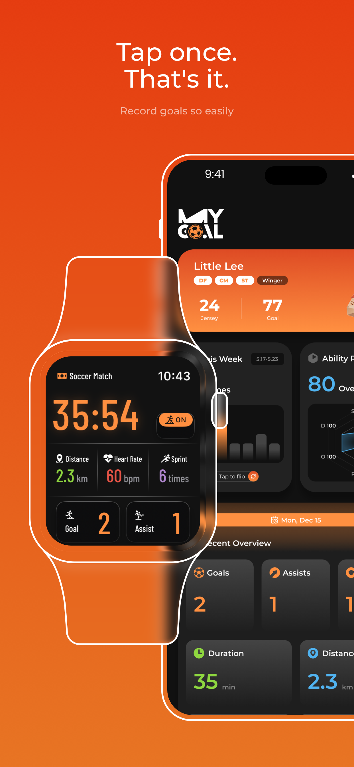 MyGoal home screen on iPhone